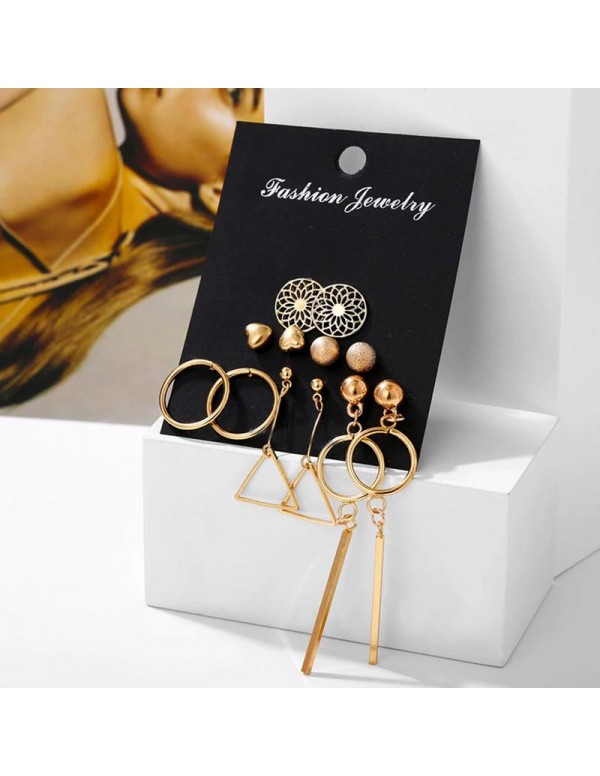 Jewels Galaxy Combo of 6 Pair Gold Plated Earrings...