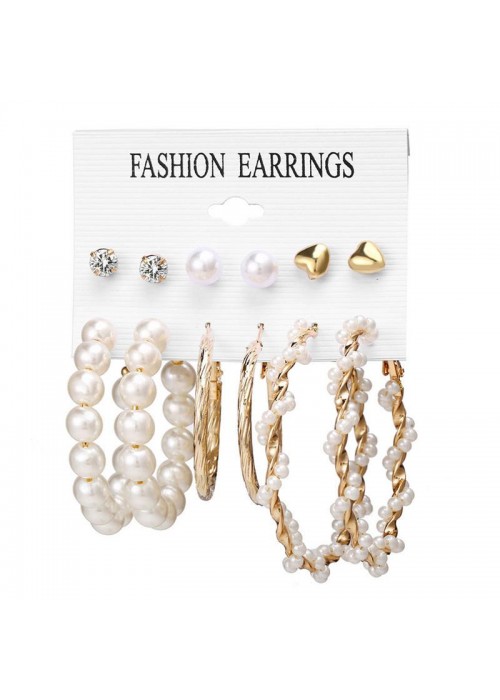 Jewels Galaxy Gold-Toned- Gold Plated Pearl Studded Earrings Combo 175