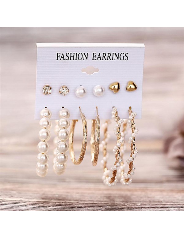 Jewels Galaxy Gold-Toned- Gold Plated Pearl Studded Earrings Combo 175