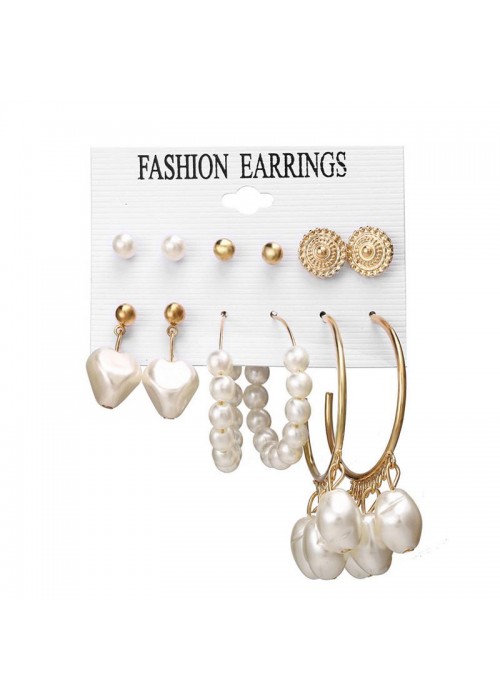 Jewels Galaxy Gold-Toned- Gold Plated Pearl Studded Earrings Combo 178