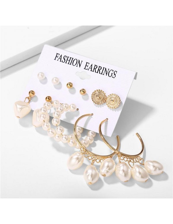 Jewels Galaxy Gold-Toned- Gold Plated Pearl Studded Earrings Combo 178