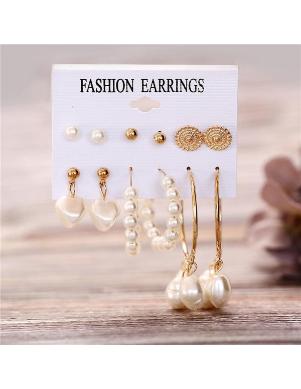 Jewels Galaxy Gold-Toned- Gold Plated Pearl Studded Earrings Combo 178