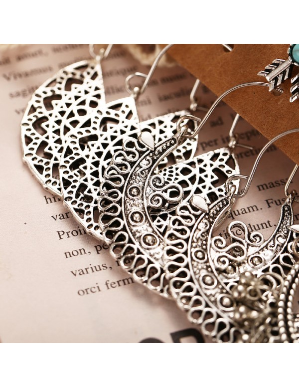 Jewels Galaxy Trendy Oxidised German Silver Plated 6 Pair of Earrings For Women/Girls 8608