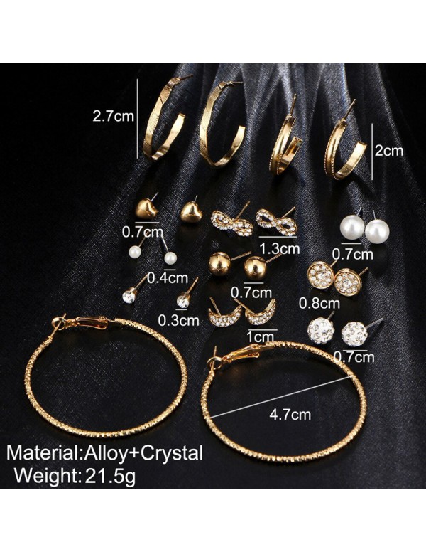 Jewels Galaxy Jewellery For Women Gold Plated Earrings Combo 8621