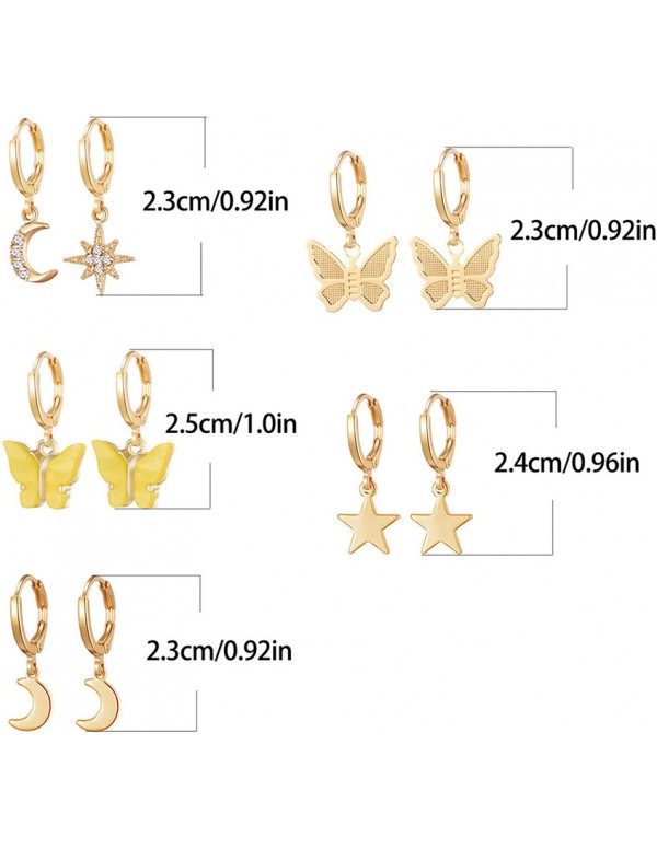 Jewels Galaxy Jewellery For Women Multicolor Gold Plated Earrings Combo 8647
