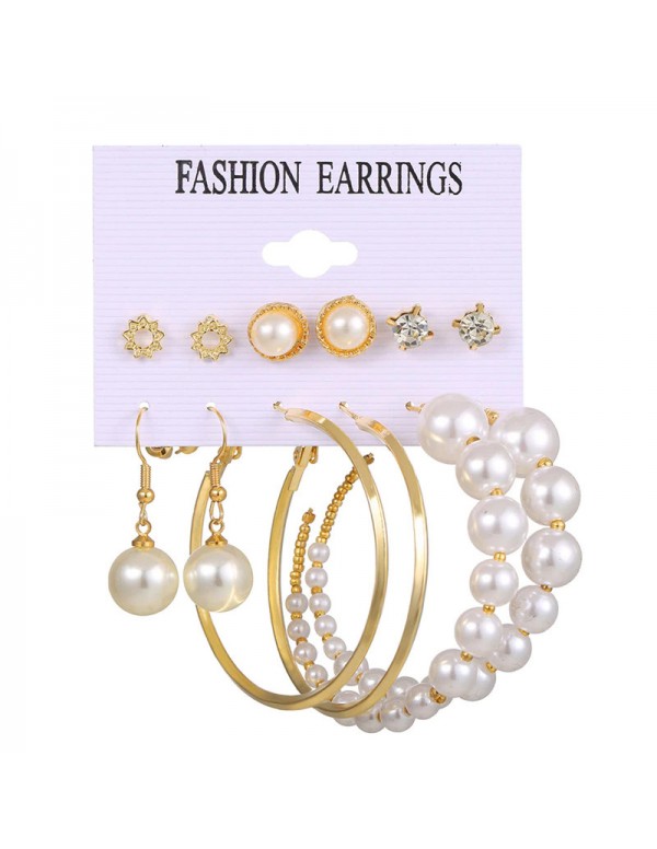 Jewels Galaxy Jewellery For Women Gold Plated Gold Toned Pearl Earrings Combo Set