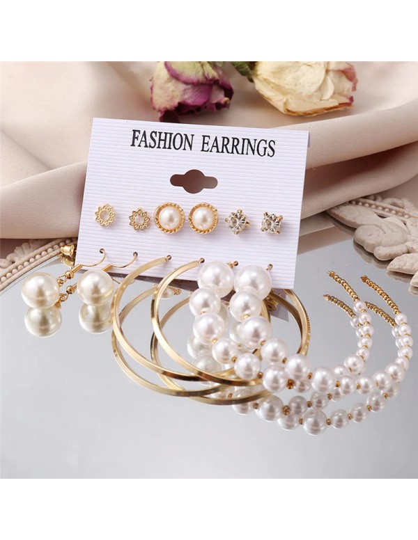 Jewels Galaxy Jewellery For Women Gold Plated Gold Toned Pearl Earrings Combo Set