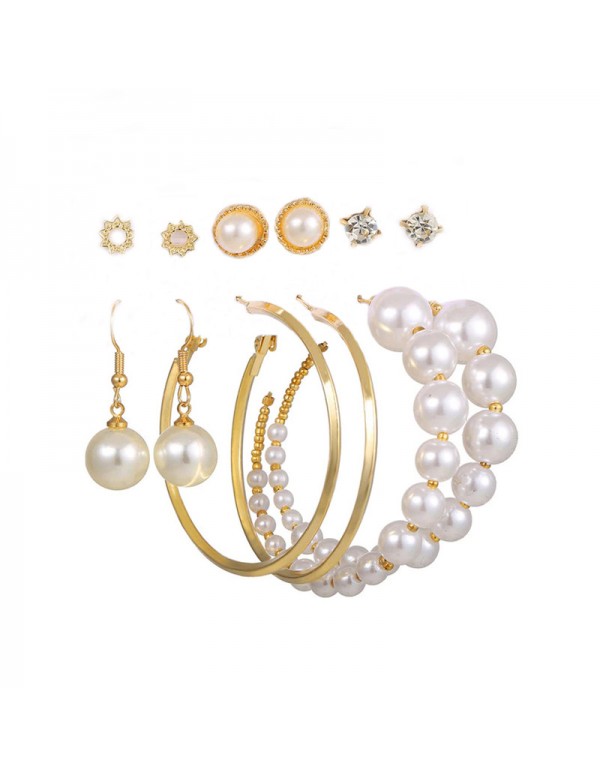 Jewels Galaxy Jewellery For Women Gold Plated Gold Toned Pearl Earrings Combo Set