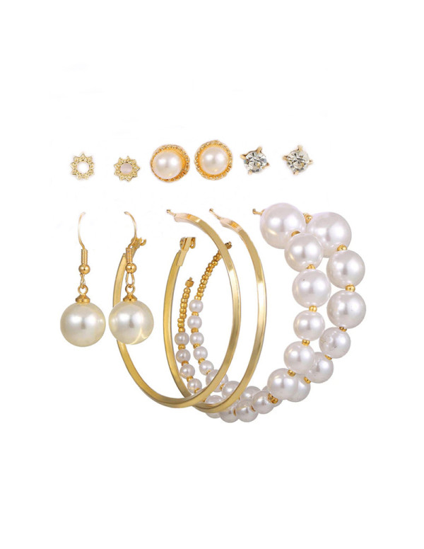 Jewels Galaxy Jewellery For Women Gold Plated Gold Toned Pearl Earrings Combo Set