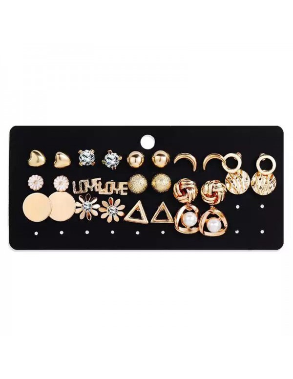 Jewels Galaxy Jewellery For Women Gold Plated Pair of 14 Earrings Combo