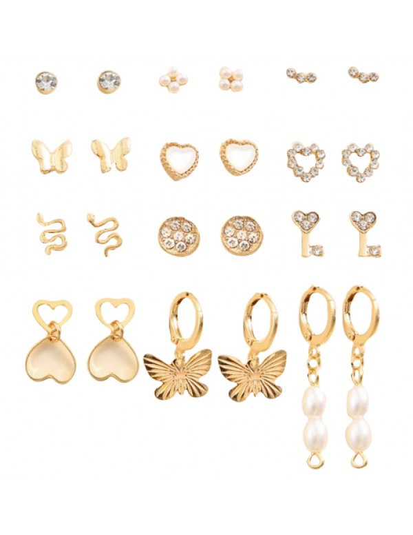 Jewels Galaxy Jewellery For Women Gold Plated Drop Earrings Combo of Trending 12 Pairs