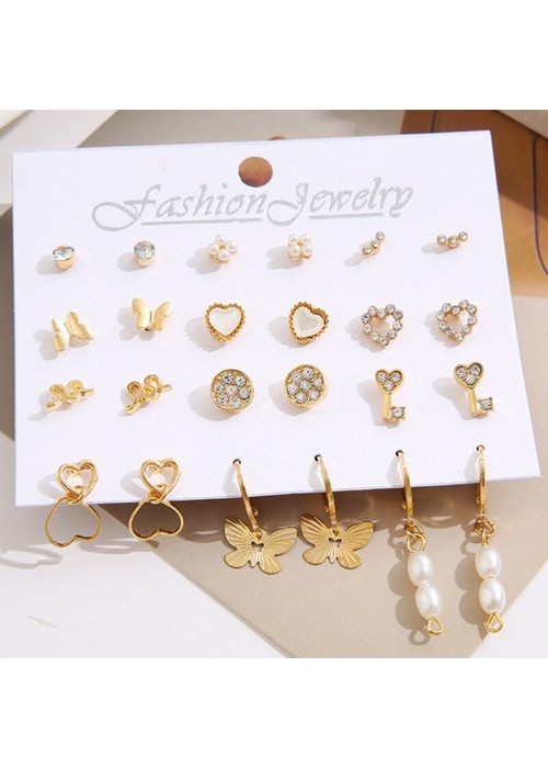 Jewels Galaxy Jewellery For Women Gold Plated Drop Earrings Combo of Trending 12 Pairs