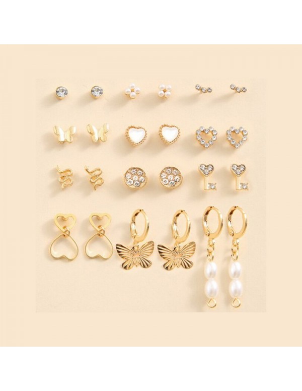 Jewels Galaxy Jewellery For Women Gold Plated Drop Earrings Combo of Trending 12 Pairs