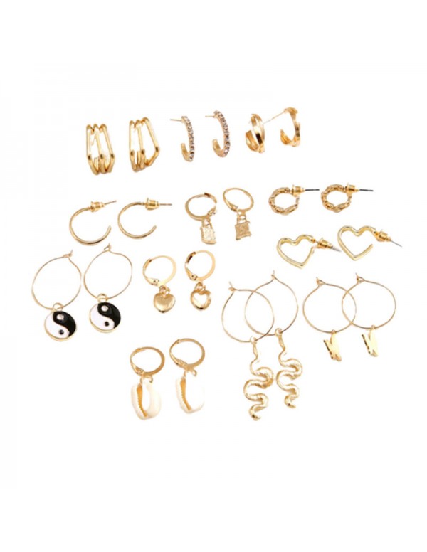 Jewels Galaxy Jewellery For Women Gold Plated Drop Earrings Combo of Trending 12 Pairs