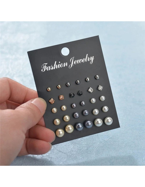 Jewels Galaxy Gold Plated Multicolor Stud Earrings Set of 15