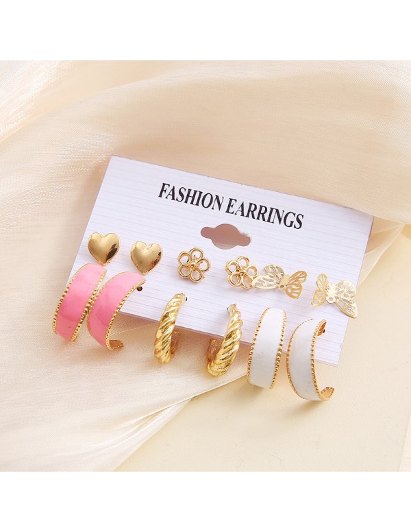 Jewels Galaxy Gold Plated Pink and Gold Studs and ...