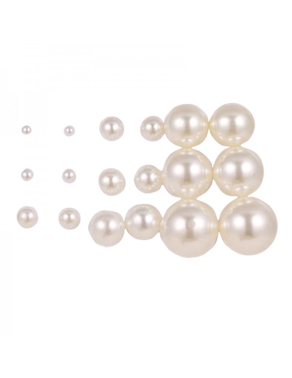 Jewels Galaxy Off White Gold Plated Stud Earrings Set of 9