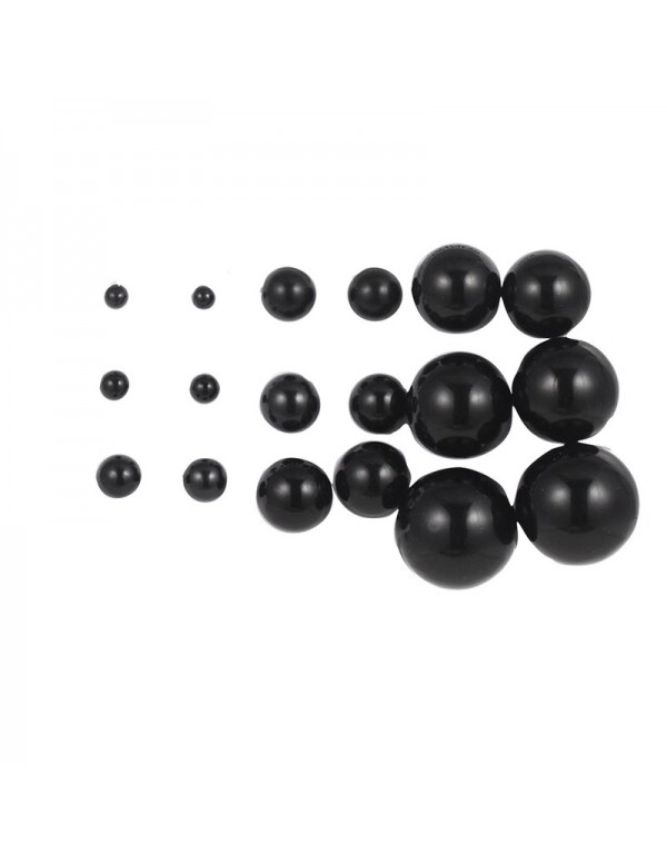 Jewels Galaxy Black Silver Plated Stud Earrings Set of 9