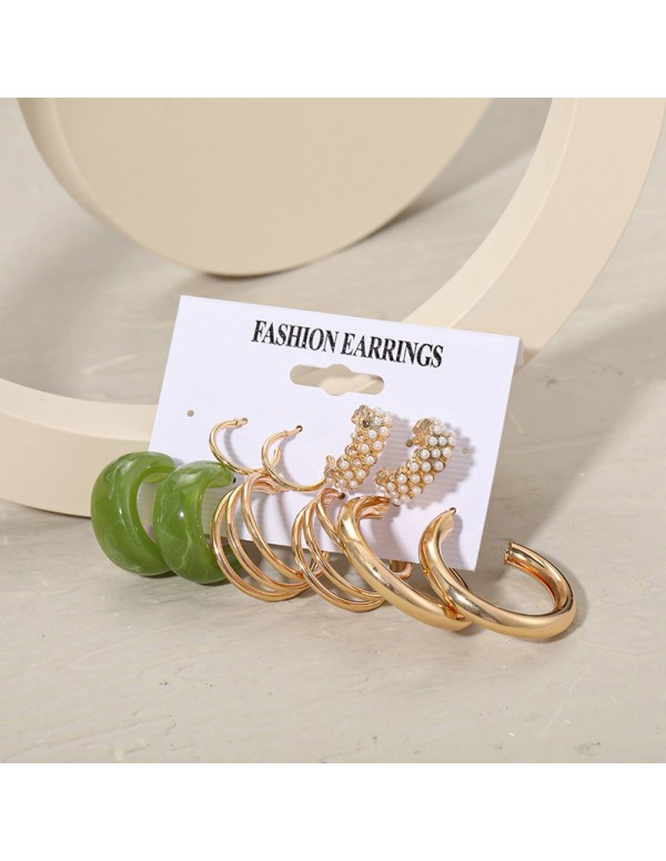 Jewels Galaxy Gold Plated Set of 5 Quirky Hoop Ear...