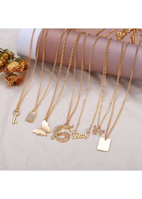 Arihant Gold Plated Gold-Toned Necklace Combo Of 7