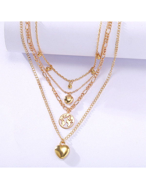 Jewels Galaxy Jewellery For Women Gold-Plated Layered Necklace-Set Of 2