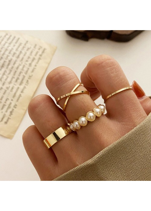 Jewels Galaxy Gold Plated Stackable Rings Set of 4