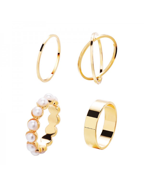 Jewels Galaxy Gold Plated Stackable Rings Set of 4