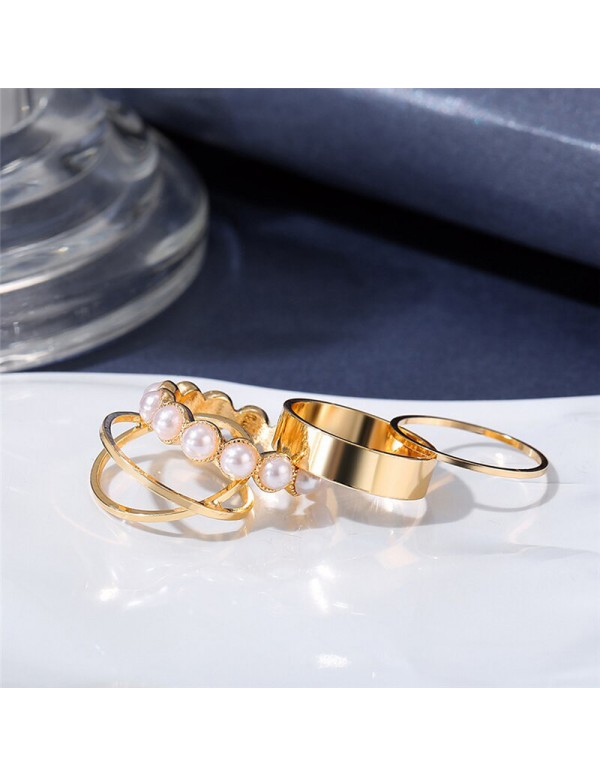 Jewels Galaxy Gold Plated Stackable Rings Set of 4