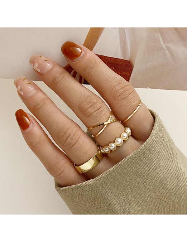 Jewels Galaxy Gold Plated Stackable Rings Set of 4