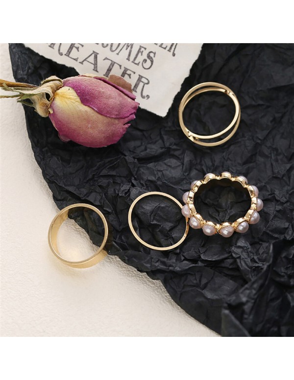 Jewels Galaxy Gold Plated Stackable Rings Set of 4