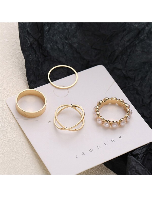 Jewels Galaxy Gold Plated Stackable Rings Set of 4