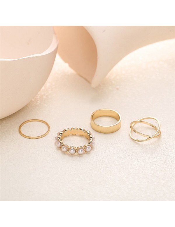 Jewels Galaxy Gold Plated Stackable Rings Set of 4