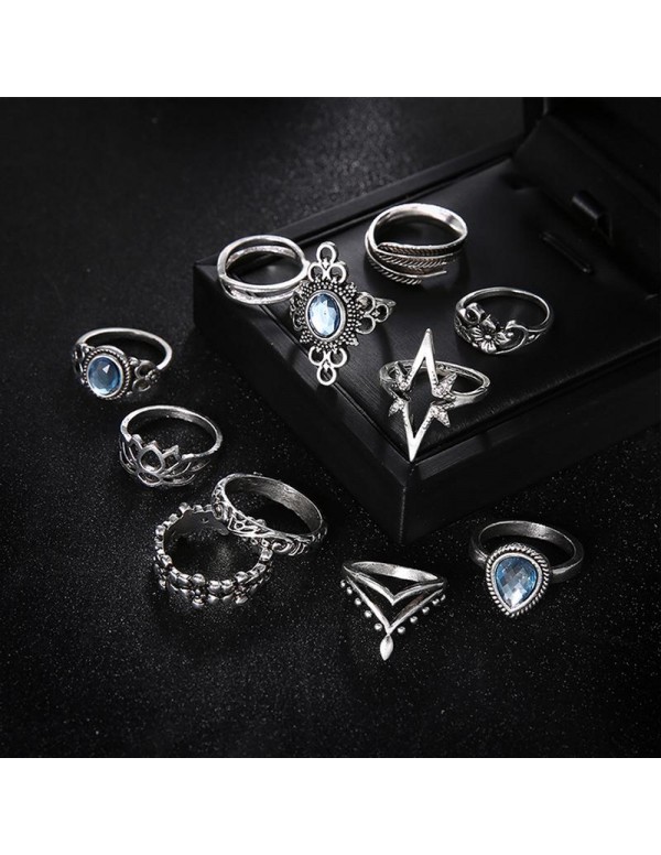 Jewels Galaxy Combo of 11 Silver Plated Mixed Size...