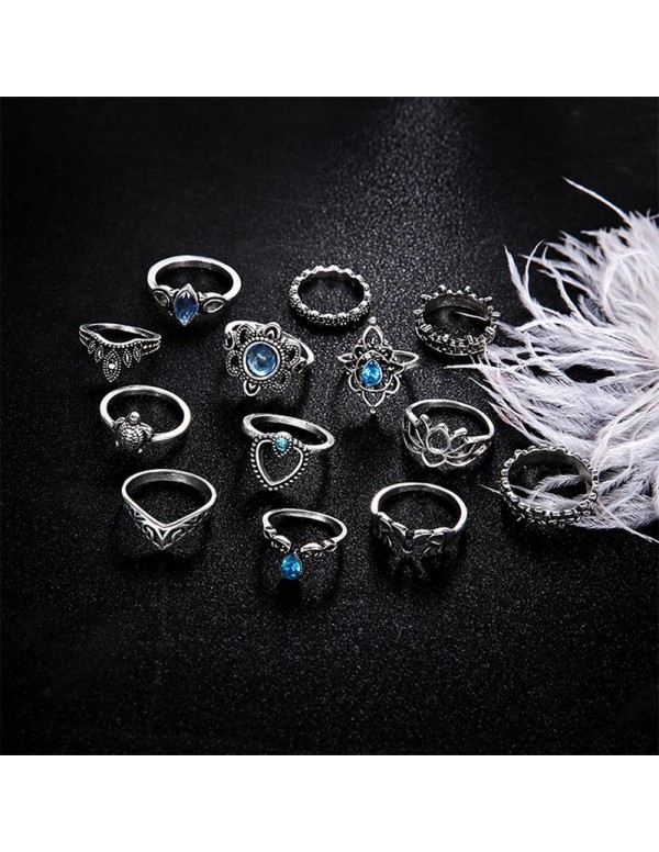 Jewels Galaxy Combo of 13 Silver Plated Mixed Size...