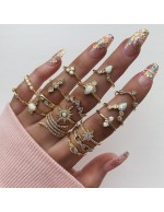 Jewels Galaxy Combo of 17 Gold Plated Mi...