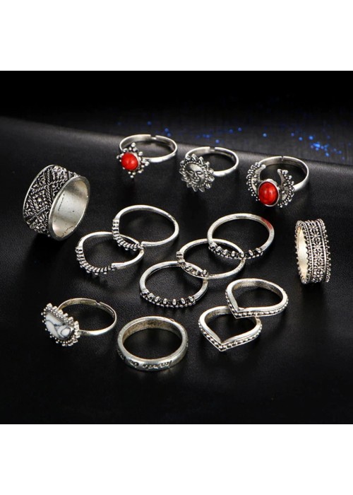 Jewels Galaxy Jewellery For Women Silver Plated Rings Combo 913