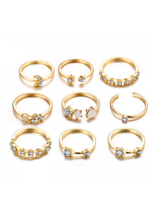 Jewels Galaxy Jewellery For Women Gold Plated Rings Combo 914