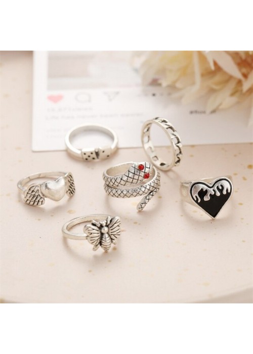 Jewels Galaxy Jewellery For Women Silver Plated Rings Combo