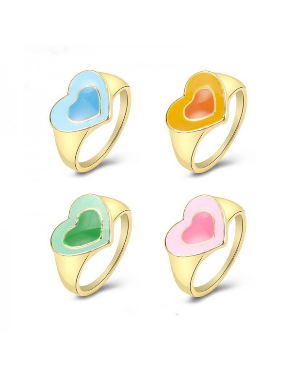 Jewels Galaxy Jewellery For Women Gold Plated Multicolor Heart Shaped Rings Set of 4