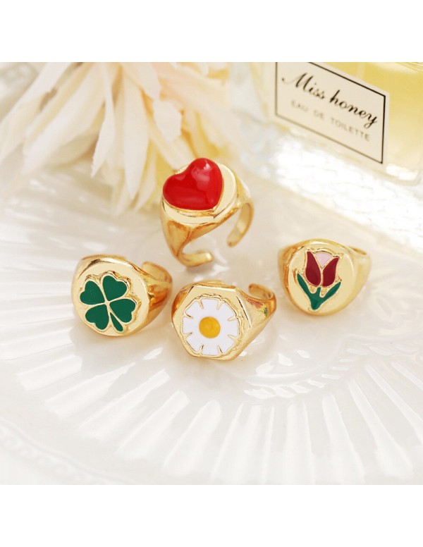 Jewels Galaxy Jewellery For Women Gold Plated Multicolor Rings Set of 4