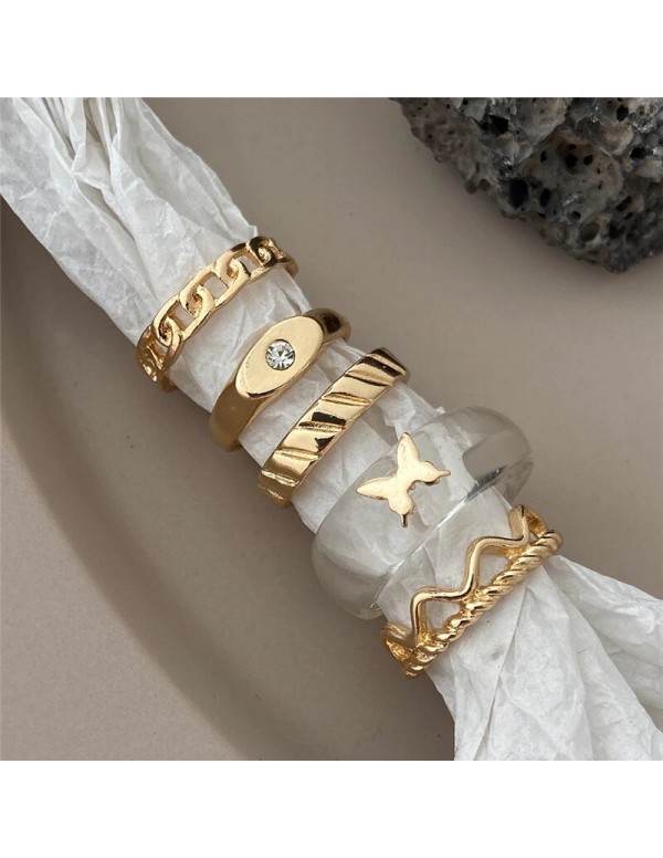 Jewels Galaxy Jewellery For Women Gold Plated Rings Set of 5