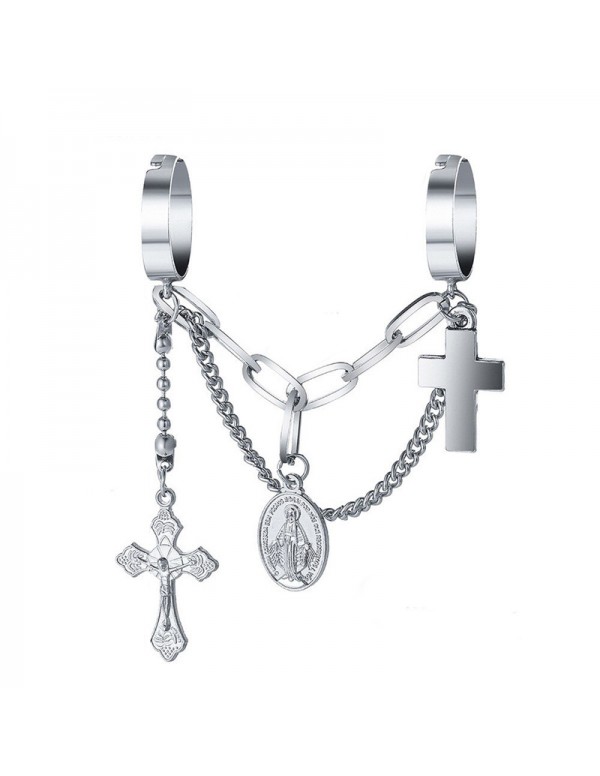 Jewels Galaxy Jewellery For Women Silver Plated Silver-Toned Cross Chain Ring Set