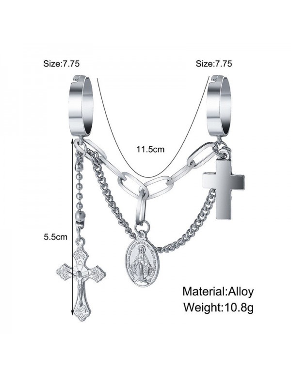 Jewels Galaxy Jewellery For Women Silver Plated Silver-Toned Cross Chain Ring Set