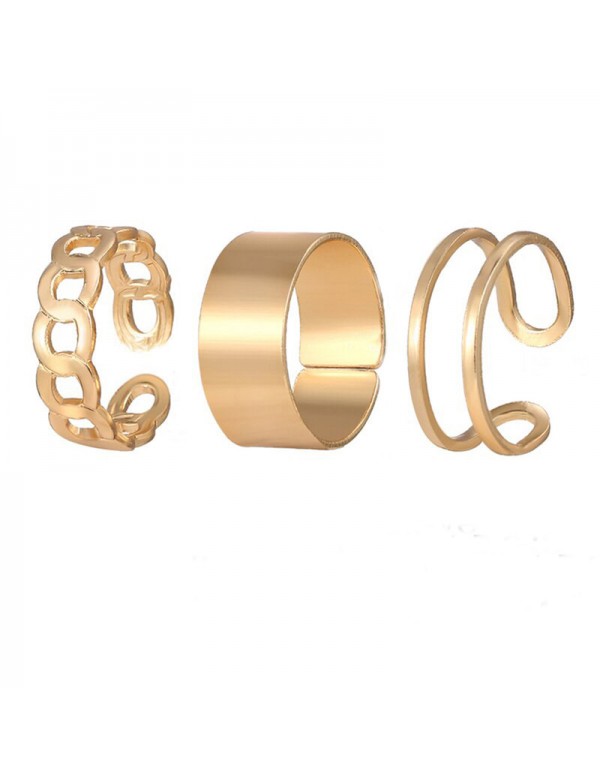 Jewels Galaxy Jewellery For Women Gold Plated Contemporary Stackable Rings Set of 3