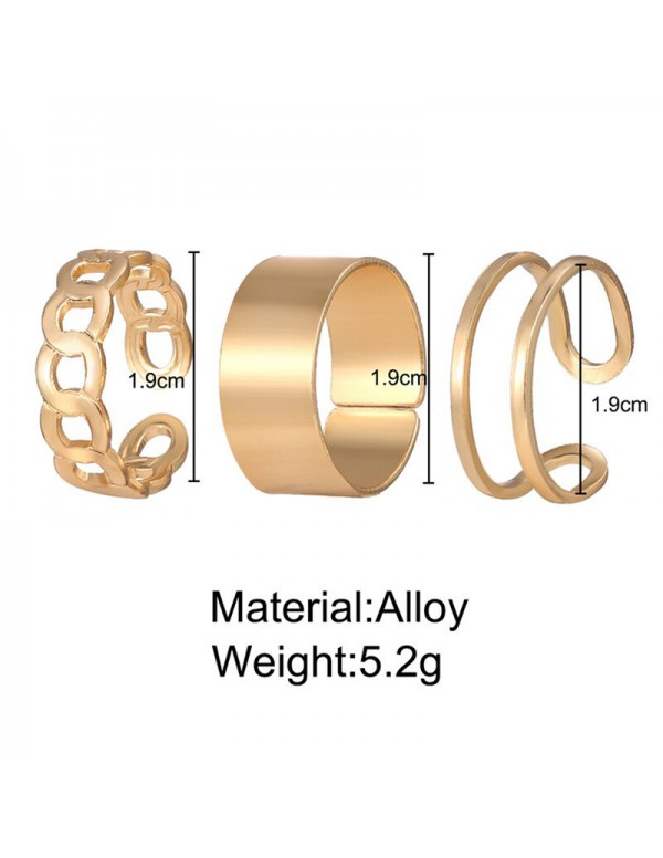 Jewels Galaxy Jewellery For Women Gold Plated Contemporary Stackable Rings Set of 3