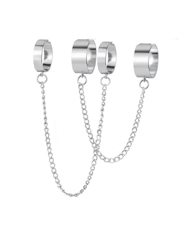 Jewels Galaxy Jewellery For Women Silver-Toned Silver Plated Chain Rings Set