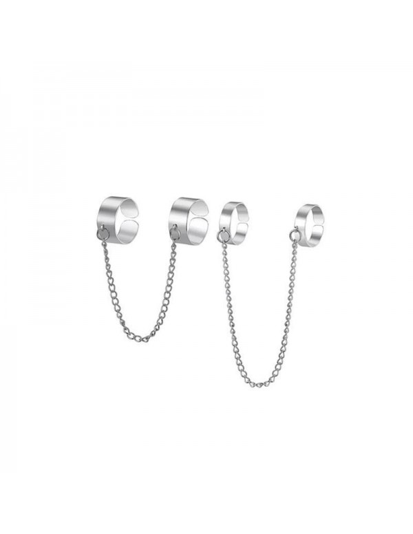 Jewels Galaxy Jewellery For Women Silver-Toned Silver Plated Chain Rings Set