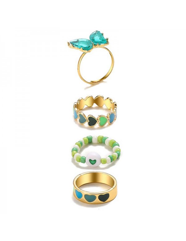 Jewels Galaxy Jewellery For Women Multicolor Butterfly inspired Contemporary Stackable Rings Set of 4