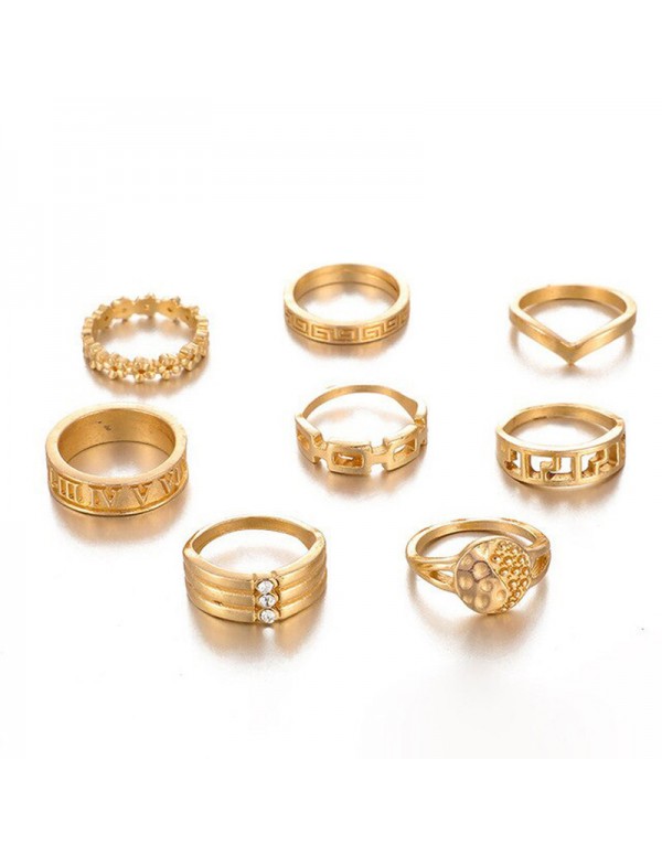 Jewels Galaxy Women Contemporary Stackable Rings Set of 8