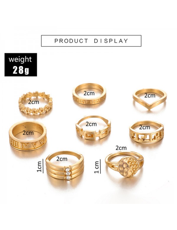 Jewels Galaxy Women Contemporary Stackable Rings Set of 8